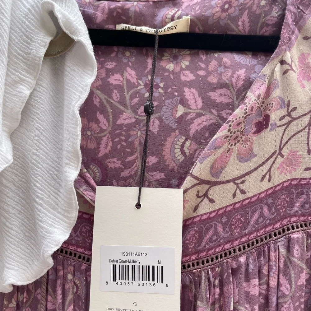 ❌SOLD❌ Spell Dahlia Mulberry Dress - Picture 4 of 8